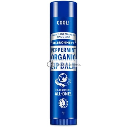 Dr Bronner's Peppermint Lip Balm with No Synthetic Ingredients and Organic Oils 4g