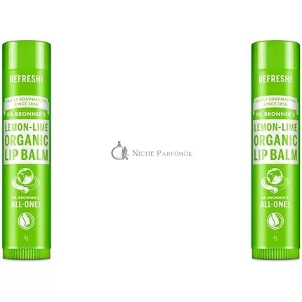 Dr Bronner's Lemon Lime Lip Balm with No Synthetic Ingredients and Organic Oils 4g