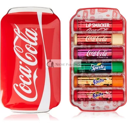 Lip Smacker Coca-Cola Collection Gift Set with Coca-Cola Sleep Mask Fanta and Sprite Flavoured Lip Balms Assorted Authentic Coca Cola-Flavoured Lip Balm with Red Sleep Mask Travel Set 2023 Version Tin Collection