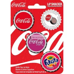   Lip Smacker Coca-Cola Collection Flavored Lip Balms - Classic Coke, Cherry Coke, Fanta Strawberry