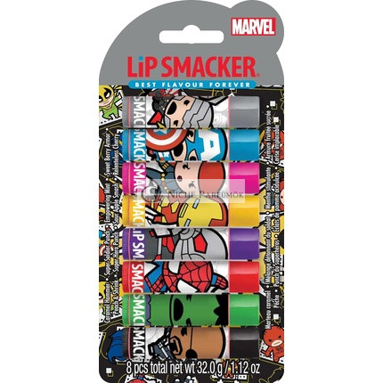 Lip Smacker Marvel Collection Avengers Party Pack 8 Flavored Lip Balms for Kids Inspired by Avengers Superheroes