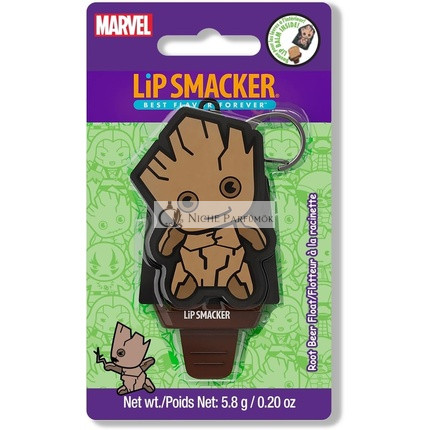 Lip Smacker Marvel Guardians of the Galaxy Lip Balm for Kids with Marvel Keychain Popsicle Shape Infused with Castor Oil Groot Beer Float Groot Keychain Lip Balm