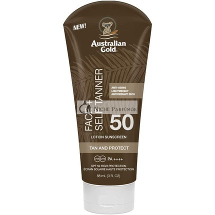 Australian Gold Sunscreen and Self Tanner for Face SPF 50 88ml Brown