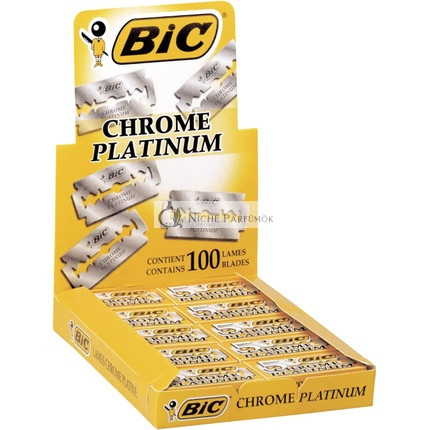 BIC Chrome Platinum Double Edge Safety Razor Disposable Single Blades 100 Pack