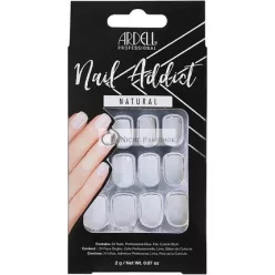   Ardell Nail Addict Natural Style Artificial Nails Salon Quality Nail Tips for Home Natural Squared