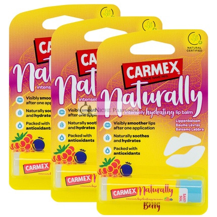 Carmex NATURALLY Berry Lip Balm Natural Hydrating Moisturising Stick 4.25g