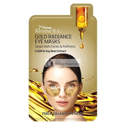 7th Heaven Renew You Gold Radiance Eye Masks Enriched with CoQ10 and Soybean Extract to Combat Dark Circles and Puffiness