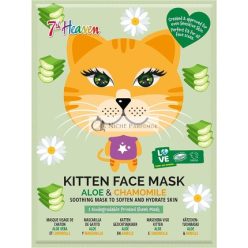   7th Heaven Kitten Face Sheet Mask with Chamomile and Aloe Vera to Soften and Hydrate Skin