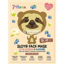   7th Heaven Sloth Face Sheet Mask with Lotus Blossom and Blueberry to Soothe and Nourish Skin