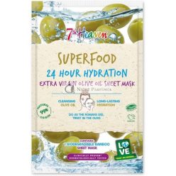   7th Heaven Superfood Intense Hydration Extra Virgin Olive Oil Biodegradable Bamboo Sheet Mask for Long Lasting Hydration - Ideal for All Skin Types