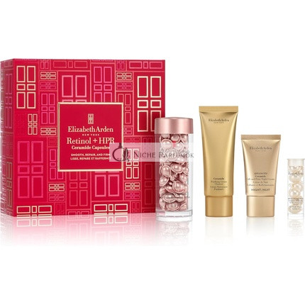Elizabeth Arden Smooth, Repair & Firm Retinol + HPR Ceramide Capsules 4-Piece Gift Set - Anti-Aging Skincare for Smoothing Fine Lines & Wrinkles