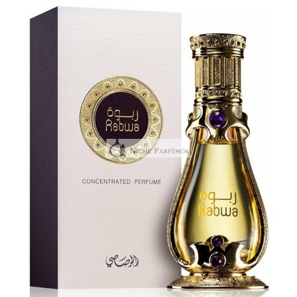 Rabwa Concentrated Perfume Oil for Men and Women 19ml - Smooth Woody and Patchouli Notes Enhanced by Bergamot - Elegant Bottle