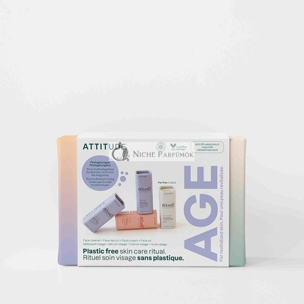 ATTITUDE Oceanly Aging Skin Daily Facial Care Routine Box Set PHYTO AGE Travel Size Bars - Pack of 4
