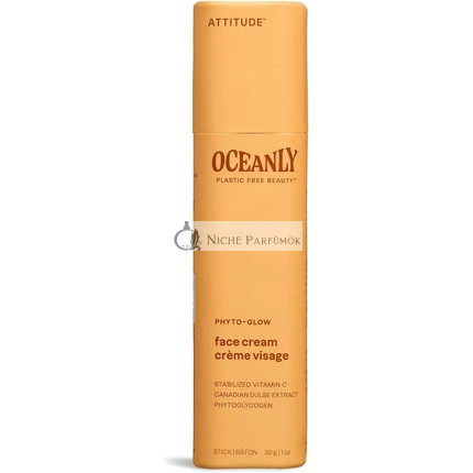 ATTITUDE Oceanly Face Cream Stick EWG Verified Plastic-free Plant and Mineral-Based Ingredients Vegan Skin Care Products PHYTO GLOW Unscented 30 grams