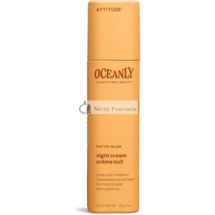 ATTITUDE Oceanly Night Cream Stick EWG Verified Plant and Mineral-Based Ingredients Vegan Skin Care Products PHYTO GLOW Unscented 30 grams