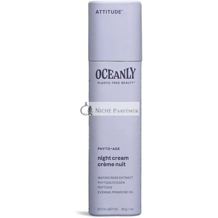 ATTITUDE Oceanly Night Cream Stick EWG Verified Plant and Mineral-Based Ingredients Vegan Skin Care Products PHYTO AGE Unscented 30 grams
