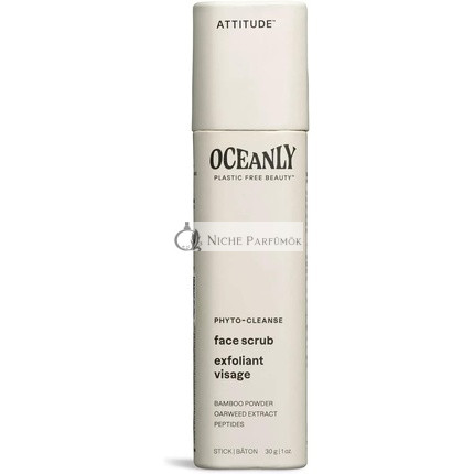 ATTITUDE Oceanly Face Scrub Stick EWG Verified Plastic-free Plant and Mineral-Based Ingredients Vegan and Cruelty-free Beauty Products PHYTO CLEANSE Unscented 30 grams