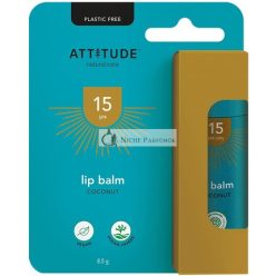   ATTITUDE Lip Balm SPF 15 Plastic-Free Waterless Vegan Sun Care Coconut 8.5g