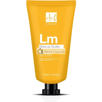 Dr Botanicals Lemon Rescue Body Butter 50ml - Rich Zesty Body Butter for Face Hands Body Feet Great Dry Skin Patches