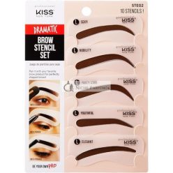   Kiss New York Professional Instant Brow Stamp and Stencil Kit Powder Stamp Eyebrow Shaping Kit