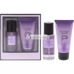   Love Spell Set by Victoria's Secret for Women 2 Pc Mini Gift Set 2.5oz Fragrance Mist 2.5oz Fragrance Lotion