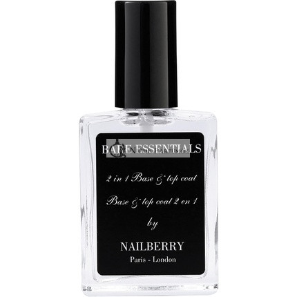 Nailberry Bare Essentials 2 in 1 Base and Top Coat 15ml Adhering High Shine Protects against Fading Discolouration