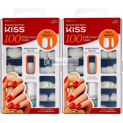 Kiss 100 Full Cover Short Square Nails Short Length