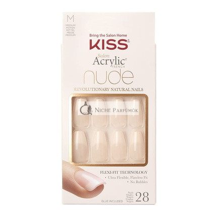 Kiss Salon Acrylic Nude French Nails Leilani 28 Pieces