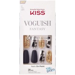   KISS Voguish Fantasy Chillout Long Length Gel Nail Kit with Adhesive Tabs, Glue, Manicure Stick, and Mini File - 28 Nails
