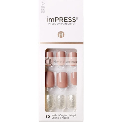 KISS imPRESS Press-On Manicure One More Chance Short Length Square with PureFit Technology - 30 Fake Nails