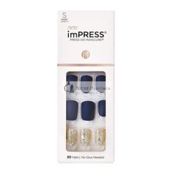   KISS imPRESS Press On Manicure Wannabe Star Short Square with PureFit Technology - 30 Fake Nails