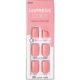 KISS imPRESS Color Gel Nail Kit Pretty Pink with PureFit Technology - Includes Prep Pad Mini File Cuticle Stick and 30 Fake Nails