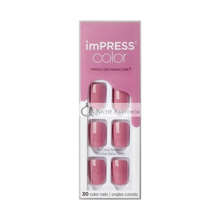 KISS imPRESS Color Press-On Nails Gel Nail Kit Short Length Petal Pink