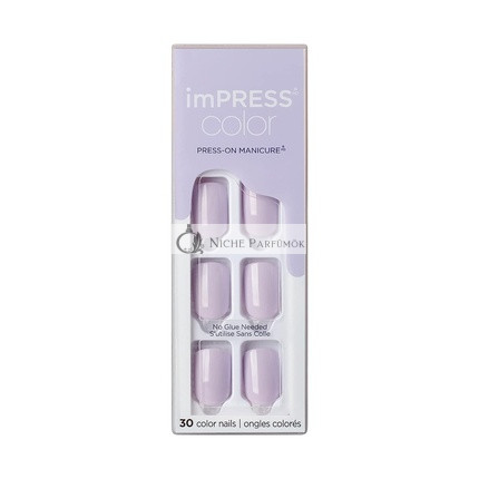 KISS imPRESS Color Press-On Nails PureFit Technology Short Length Picture Purplect Manicure