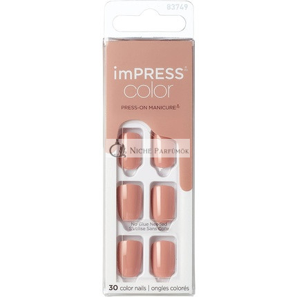 KISS imPRESS Color Gel Nail Kit Sandbox with PureFit Technology - Includes Prep Pad Mini File Cuticle Stick and 30 Fake Nails