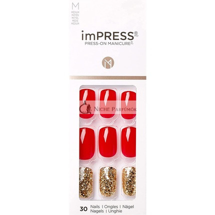 KISS imPRESS Press-On Manicure Memories Medium Length Square with PureFit Technology - 30 Fake Nails