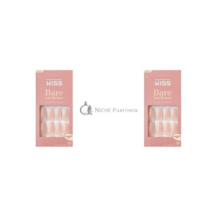 KISS Bare But Better TruNude Fake Nails Nude Nail Shades Manicure Set 28 Chip Proof Smudge Proof Glue-On Nails