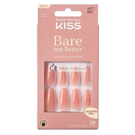 Kiss Bare But Better Nails 28 Count Long Length Peach