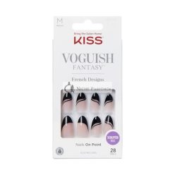   KISS Voguish Fantasy Press On Nails 'Magnifique' Black Medium Size Almond Shape