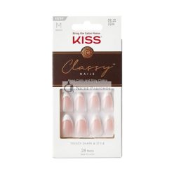   KISS Classy Artificial Nails Ready-to-Use DIY Manicure Waterproof Smudge-proof Chip-proof No Dry Time Durable and Flexible Medium Coffin Shape Quick and Easy