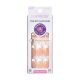 KISS imPRESS No Glue Mani Press-On Nails French Ideal Light Neutral White Tip Medium Size Coffin Shape Includes 30 Nails Prep Pad Instructions Sheet Manicure Stick Mini File