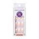 KISS imPRESS No Glue Mani Press-On Nails French Genuine Light Neutral White Tip Medium Size Coffin Shape Includes 30 Nails Prep Pad Instructions Sheet Manicure Stick Mini File