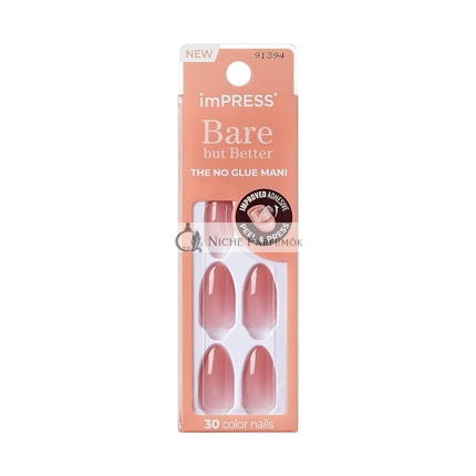 KISS imPRESS No Glue Mani Press-On Nails Serenity Medium Pink Almond Shape