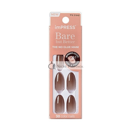 Kiss Impress Bare But Better Ma - Cozy Adhesive Nails, 30 Pieces