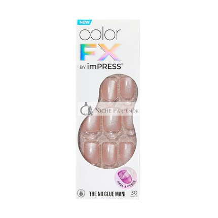 KISS imPRESS No Glue Mani Press-On Nails Color FX Starstruck Medium Neutral Short Size Squoval Shape Includes 30 Nails Prep Pad Instructions Sheet 1 Manicure Stick 1 Mini File