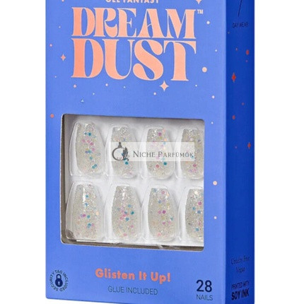 KISS Gel Fantasy False Glue On Nails Dream Dust 28 Short Length Coffin Mood Dust