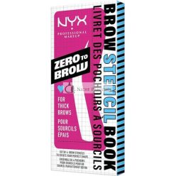   NYX Professional Makeup Brow Stencils for Thick Eyebrows Set of 4 Templates Round Straight Arched and Extra Long Zero to Brow Thick Brows Stencil Book 1 count