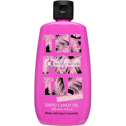 The Fox Tan Tanning Accelerator Rapid Candy Oil Body Tanning Oil with Coconut Almond and Jojoba Oil Vegan 120ml