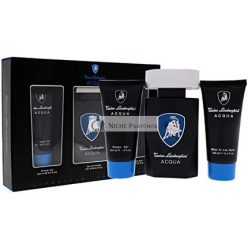  Tonino Lamborghini Acqua 3 Piece Gift Set: Eau De Toilette 125ml, Shower Gel 100ml, Aftershave Balm 100ml