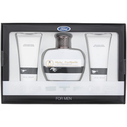 Mustang White 3 részes ajándékcsomag: Eau De Toilette, borotválkozás utáni balzsam és haj- és testmosó 100ml